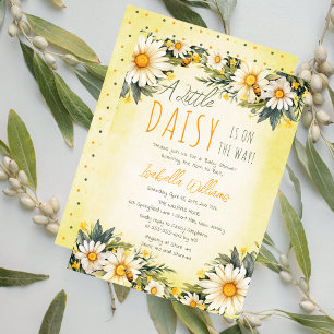 En liten Daisy är på väg att Blommigten babyskor Inbjudningar