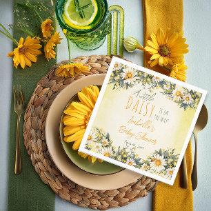 En liten Daisy är på väg att Blommigten babyskor Pappersservett