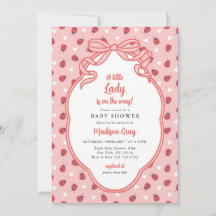 En liten dam på väg Baby Shower Inbjudan