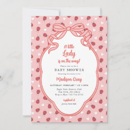 En liten dam på väg Baby Shower Inbjudan
