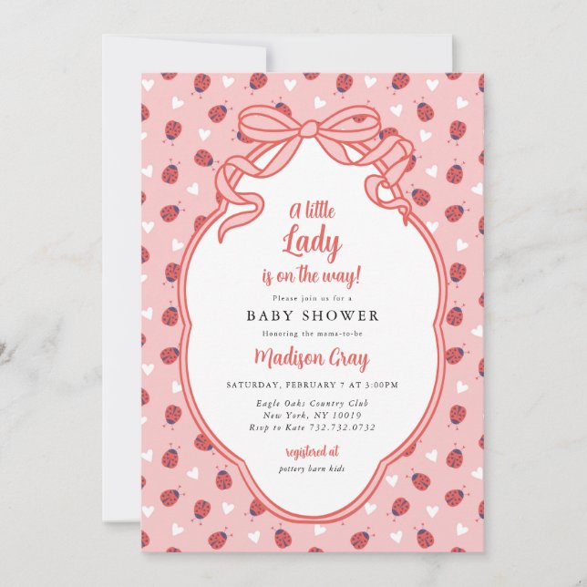 En liten dam på väg Baby Shower Inbjudan (Framsida)