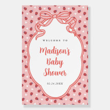 En liten dam på väg Baby Shower Välkomstskylt