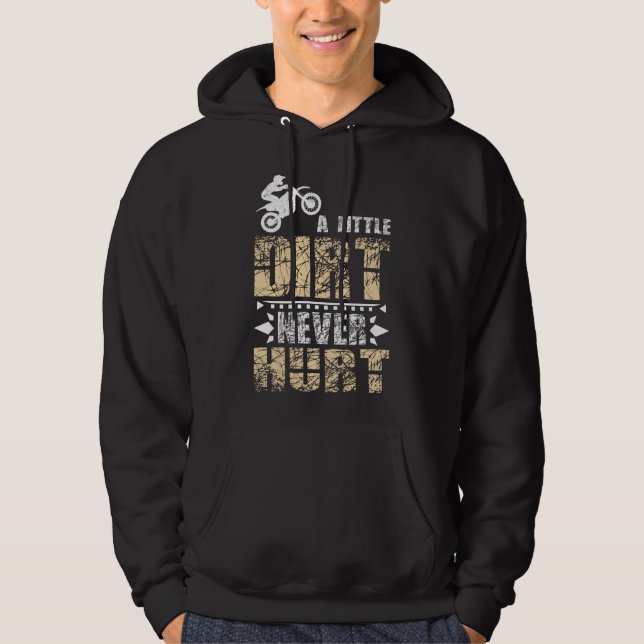 En liten Dirt Ontr aldrig Motocross Dirt Bike Hoodie (Framsida)