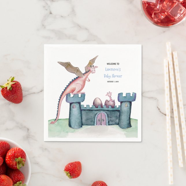 En liten drakfyrkant Papper Underlägg Pappersservett (Insitu)