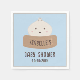 En liten dukning är på gång med babyskustret pappersservett