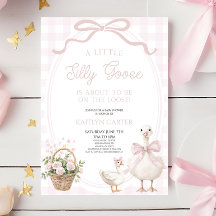 En liten dum gås rosa rosett blomster babyfirande