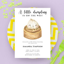 En liten dumpling är på väg baby shower