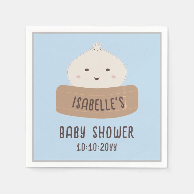 En liten dumpling är på väg Baby Shower Pappersservett (Framsidan)