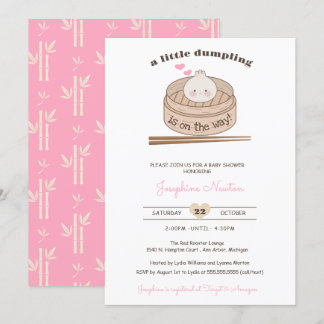 En liten dupling av Baby Bao Girl Baby Shower Inbjudningar