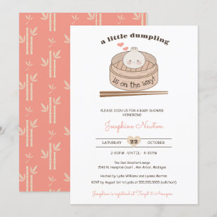 En liten dupling av Baby Bao Girl Shower Inbjudningar