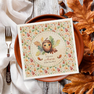 En liten ekollon Fall Baby Shower Pappersservett