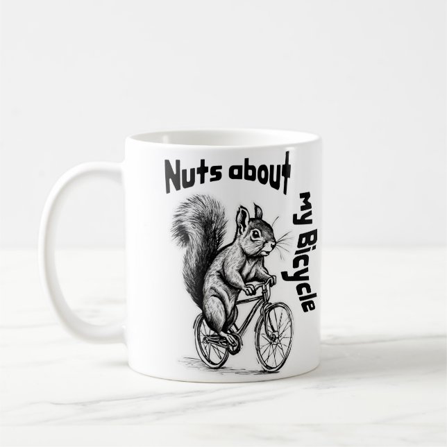 En liten ekorre på en cykelcykelentusiastgåva kaffemugg (Vänster)