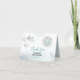 En liten elefant-babybabystövel - tack för ditt ko kort