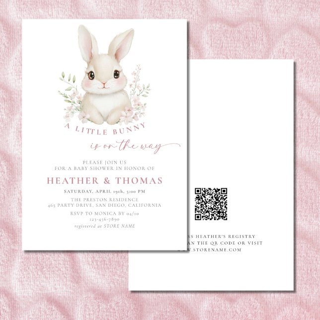 En liten Elegant QR Baby Shower Inbjudningar (Skapare uppladdad)