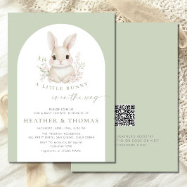 En liten Elegant Sage Grönt Baby Shower Inbjudningar