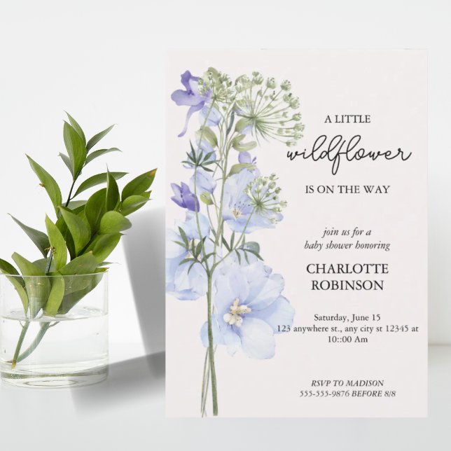 En liten elegant vildblommig bebisflicka shower inbjudningar (Skapare uppladdad)
