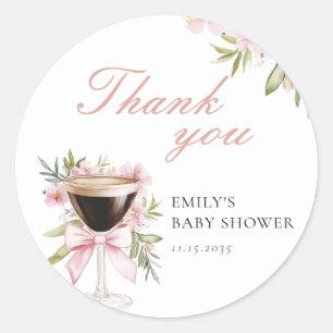 En liten Espresso Martini Baby Shower Runt Klistermärke
