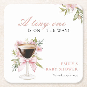 En liten Espresso Martini Baby Shower Underlägg Papper Kvadrat