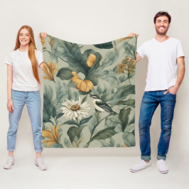 En liten fågel av blommorna fleecefilt