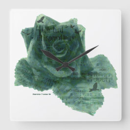 En liten fågel berättade för mig Ro Fyrkantig Klocka