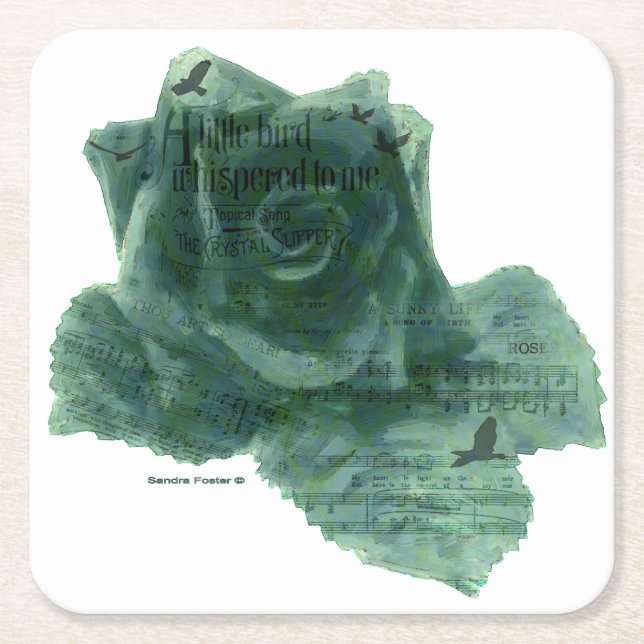 En liten fågel berättade för mig Ro Underlägg Papper Kvadrat (Framsidan)