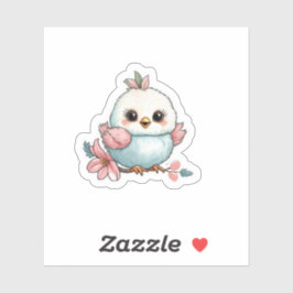 En liten fågel på gren klistermärken