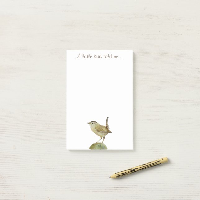 En liten fågel sa mig post-it block (På skrivbordet)