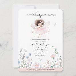 En liten Fairy är på Way Wildblominbjudan Inbjudningar