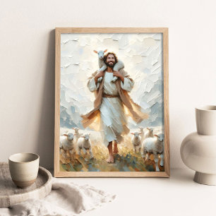 En Liten Familj, Digital Kristen Konst, Jesus Rädd Poster