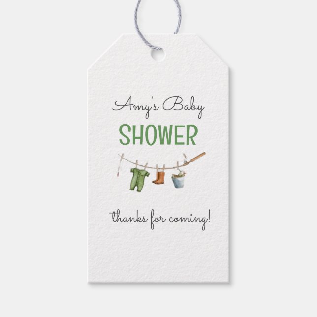 En liten fiskare baby shower presentetikett (Framsidan)