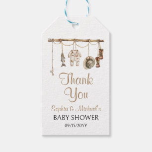 En liten fiskare baby shower presentetikett