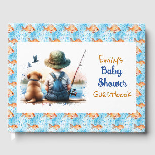 En liten fiskare Cute Boy's Baby Shower Gästböcker