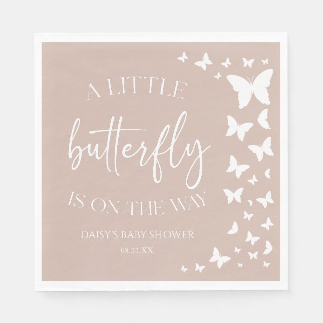 En liten fjäril är på väg att visa sig vara en bab pappersservett (Framsidan)