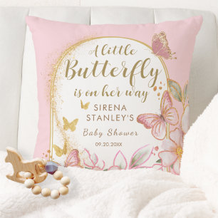 En liten fjäril är på väg Flicka Baby Shower Kudde