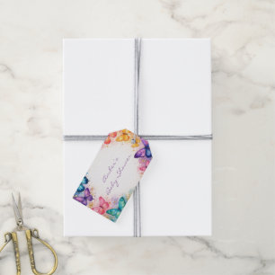 En liten fjäril är på väg Glitter Presentetikett