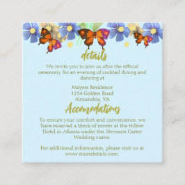 En liten fjäril är på väg mot Blommigt Tilläggskort