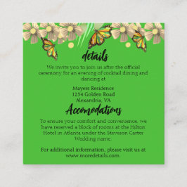 En liten fjäril är på väg mot Blommigt Tilläggskort