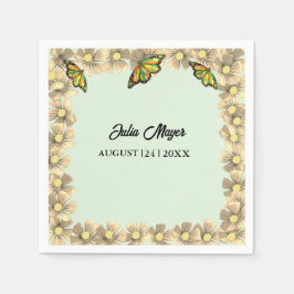 En liten fjäril är på väg till Blommigten Baby Pappersservett