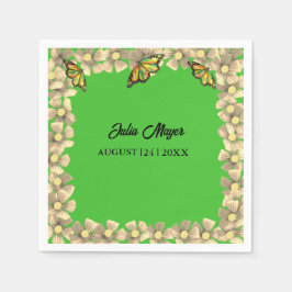 En liten fjäril är på väg till Blommigten Baby Pappersservett