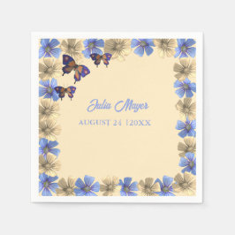 En liten fjäril är på väg till Blommigten Baby Pappersservett