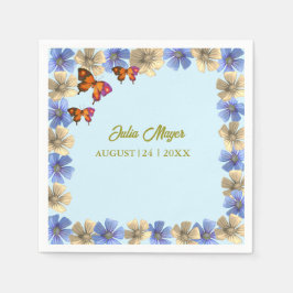 En liten fjäril är på väg till Blommigten Baby Pappersservett