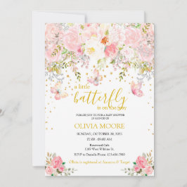 En liten fjäril-babydusch-inbjudan inbjudningar