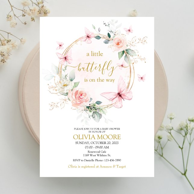 En liten fjäril-babydusch-inbjudan inbjudningar (Skapare uppladdad)