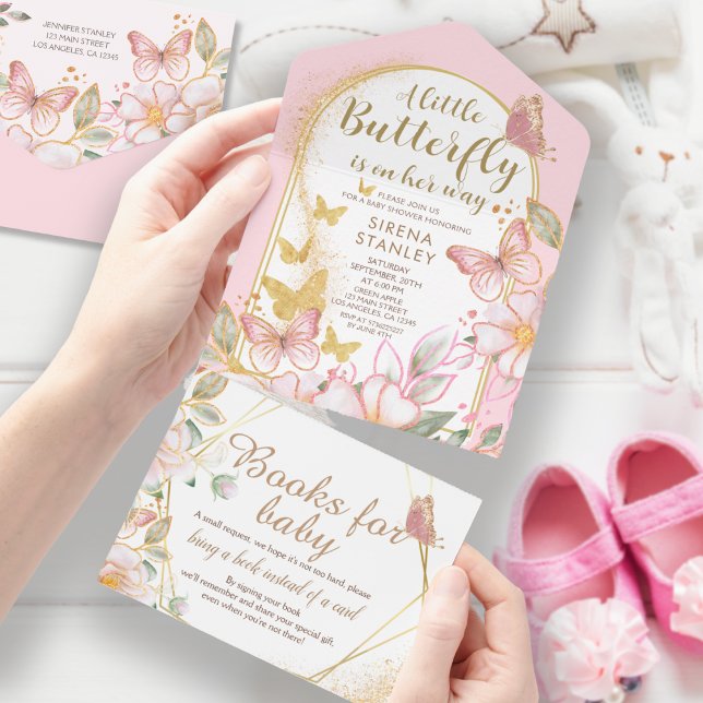 En liten fjäril | Barnskor för Rosa i Guld Glitter (Skapare uppladdad)