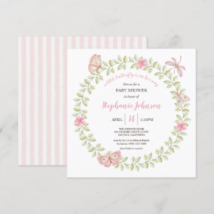 En liten fjäril Boho Cottagecore Baby Shower Inbjudningar