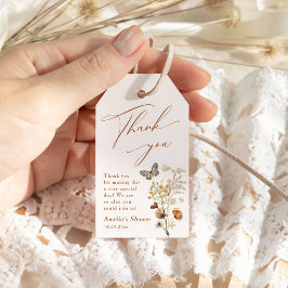 En liten fjäril-Elegant Wildblomme Baby Shower Presentetikett