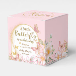 En liten fjäril | Rosa Blommigt Girl Baby Shower Presentaskar