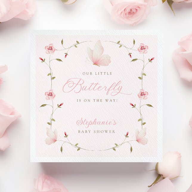 En liten fjärils-baby shower pappersservett (Skapare uppladdad)