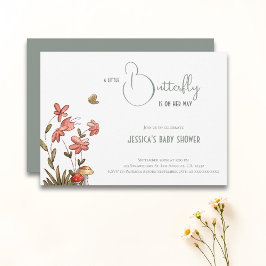 En liten fjärilshuggare för Blommigt Baby Shower Inbjudningar