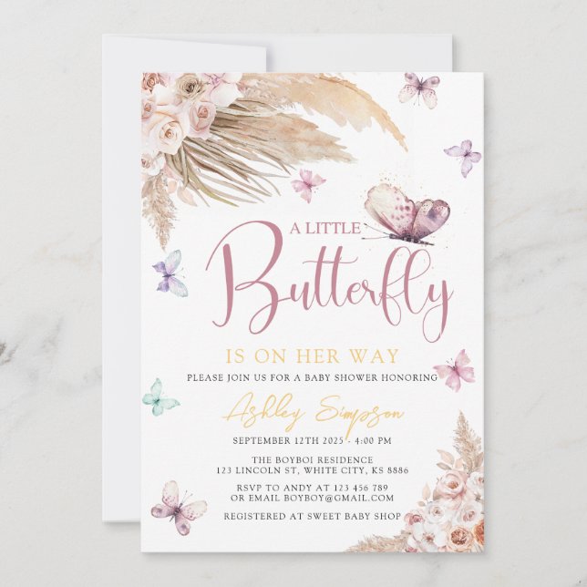 En liten fjärilshuggelinbjudan inbjudningar (Framsida)